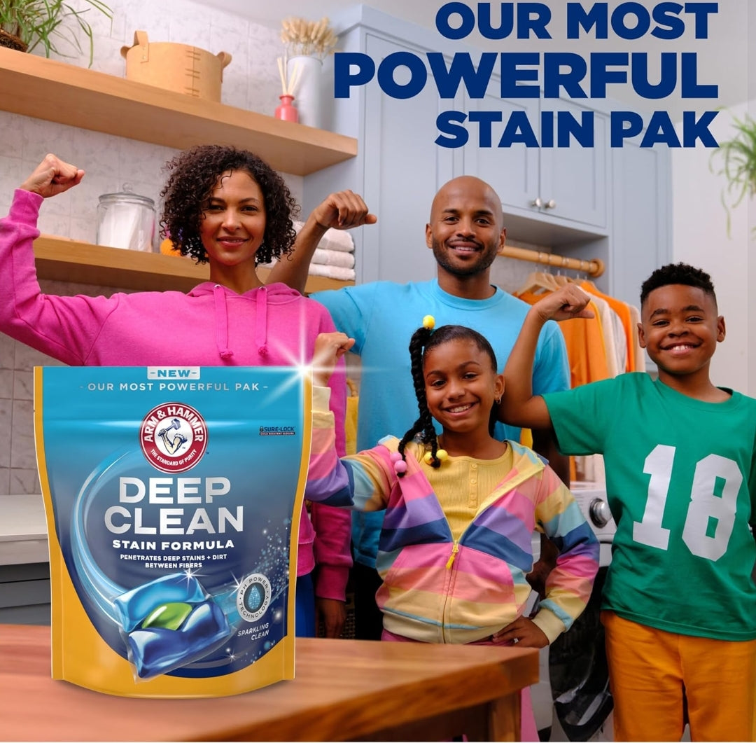 ARM & HAMMER Deep Clean Stain Formula, Laundry Detergent Power Paks (21 ct.)