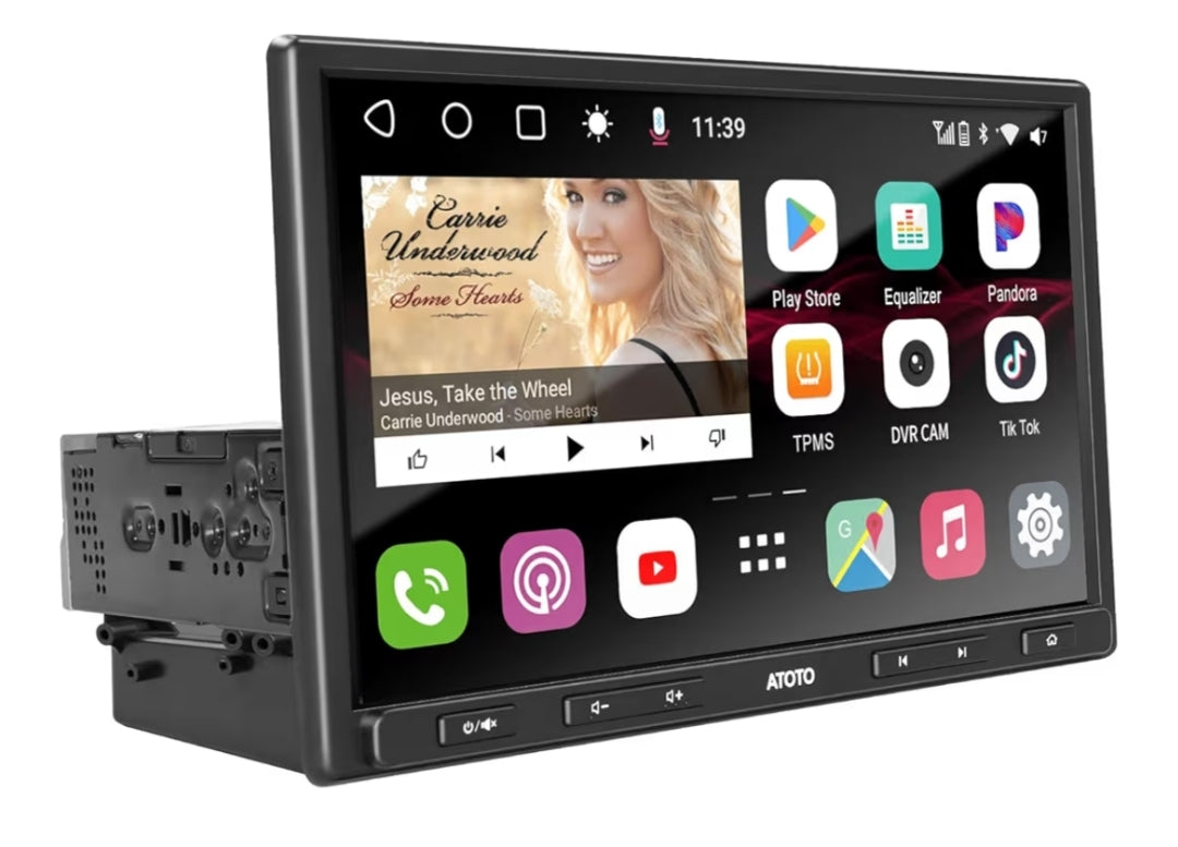 10.1" QLED Single Din & Double Din Adaptive Android Car Stereo, 4G+32G, Wireless CarPlay & Android Auto, 4 Internet Options, Dual Bluetooth, 36-Band EQ, HDMI Input