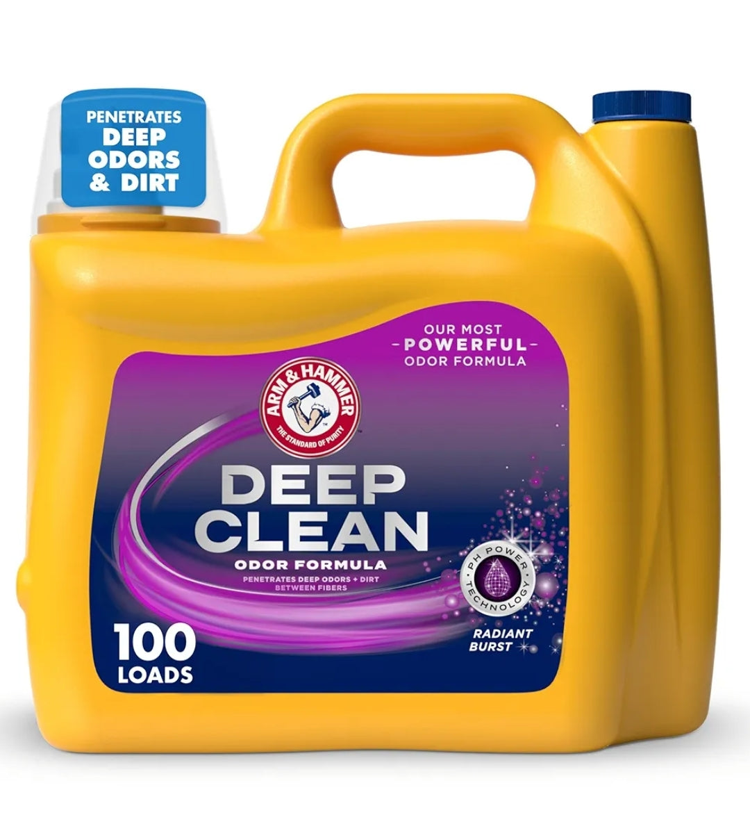 ARM & HAMMER Deep Clean Odor Formula Liquid Laundry Detergent - Radiant Burst Scent (150 Fl Oz)