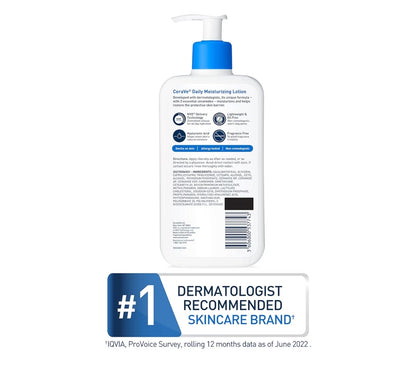 CeraVe Daaglikse Bevogtigende Room vir Droë Vel, Liggaamsroom & Gesigbevogtiger m/ Hialuronzuur en Skeramiede (19 Oz)