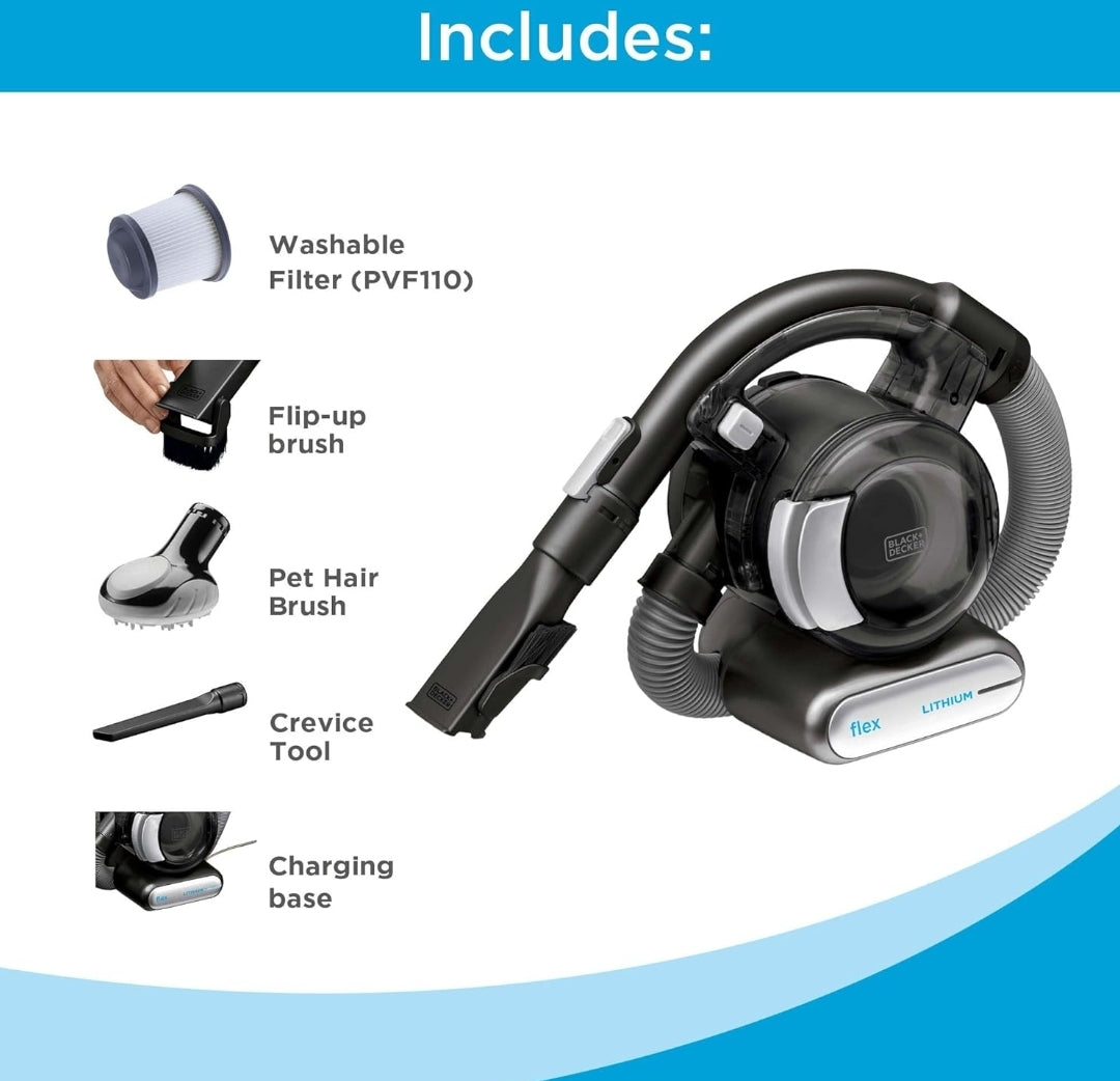 BLACK+DECKER dustbuster FLEX Cordless Handheld Vacuum, Home, Pet and Car Vacuum (BDH2020FL)