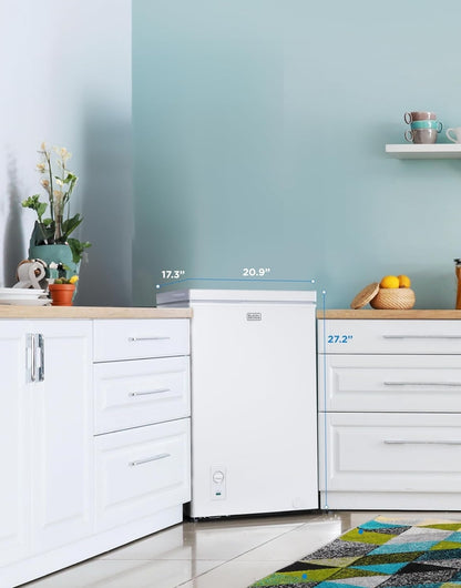 BLACK+DECKER 2.0 K/V. Vt. Kompakte Borsvrieskas, Diepvrieskas Hou Tot 31.75 kg Bevrore Kos, Verwyderbare Bergingsmandjie, Handmatige Ontdooiing, Wit