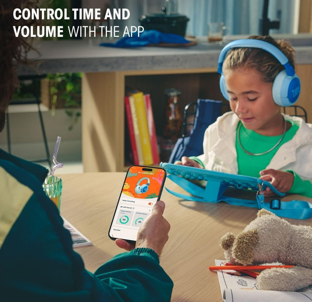 JBL Junior 470NC - Wireless Over-Ear Noise Cancelling Kids Headphones - (White)