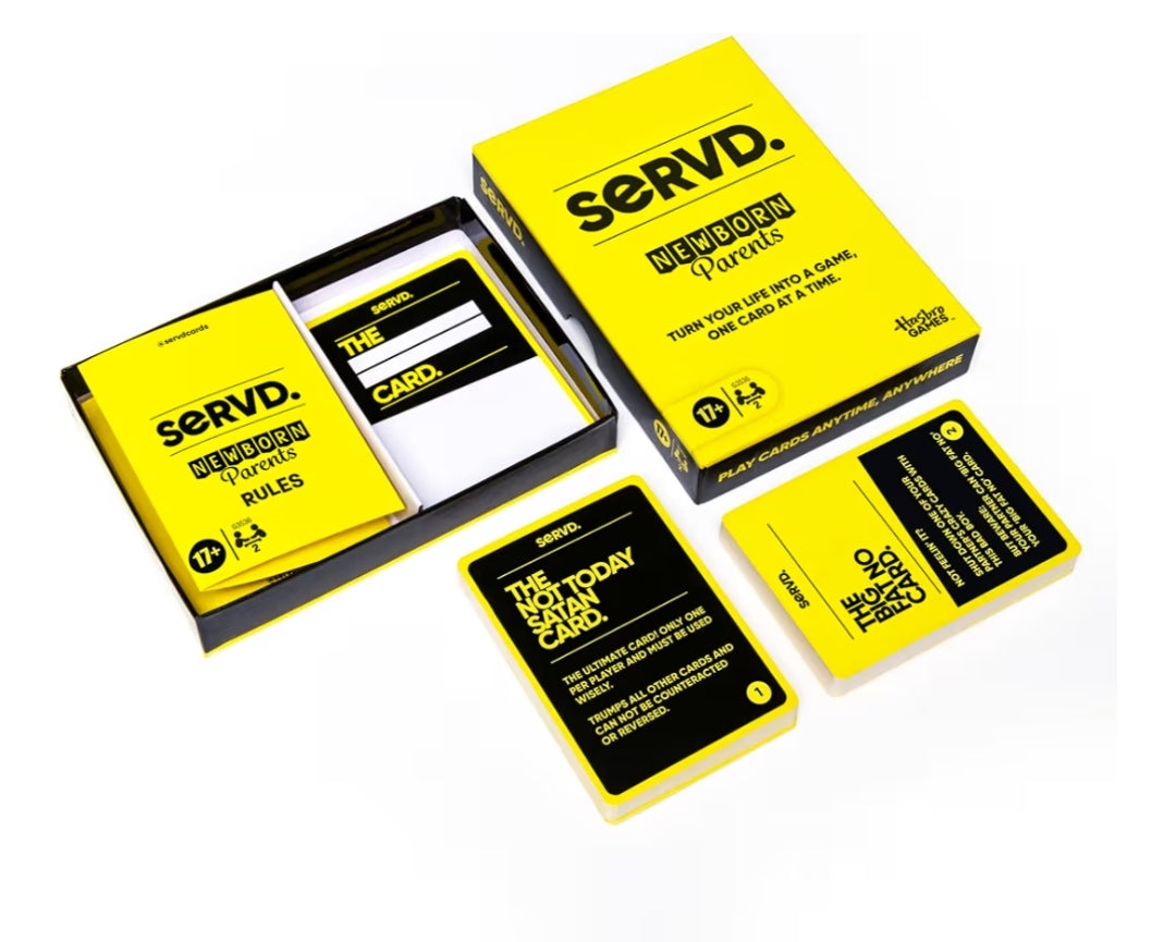 Hasbro SERVD Newborn Parents Edition Game – Hilarious Real-Life Couples Card Game – (Ages 17+)