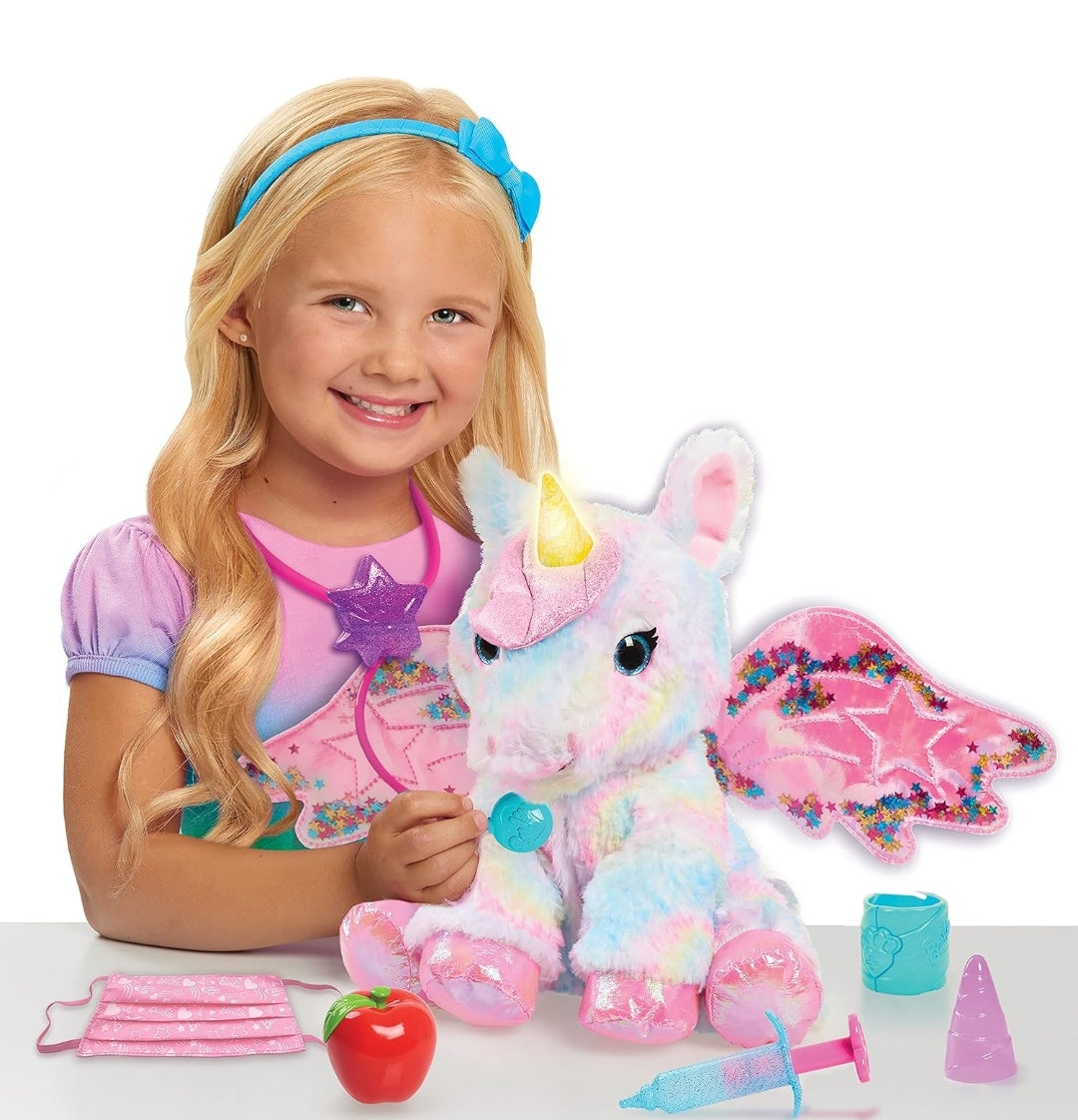 Barbie Dreamtopia Unicorn Doctor, Interactive Lights and Sounds Plush with Backpack