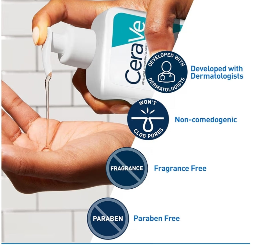 CeraVe Akneebehandeling Gesigswas, Salisielsuur Reiniger met Suiwerende Klei, Niasienamied, en Seramiede (8 fl. os.)