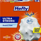 Hefty Ultra Strong 13 Gallon Trash Bags Drawstring Closure, Continuous Odor Control - White/Unscented (110 Bags)
