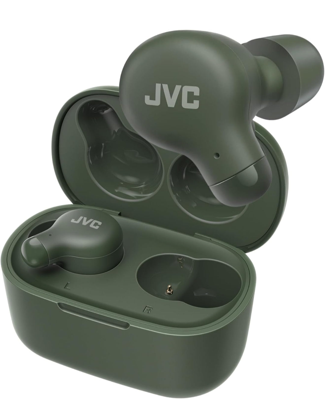 JVC Marshmallow Ware Draadlose Bluetooth 5.3 Oorfone – 28H Battery, Traagskuim Oorstukke vir Heeldaggemak, IPX4 Waterbestand, Mik, Kompakte Houer, vir iPhone & Android