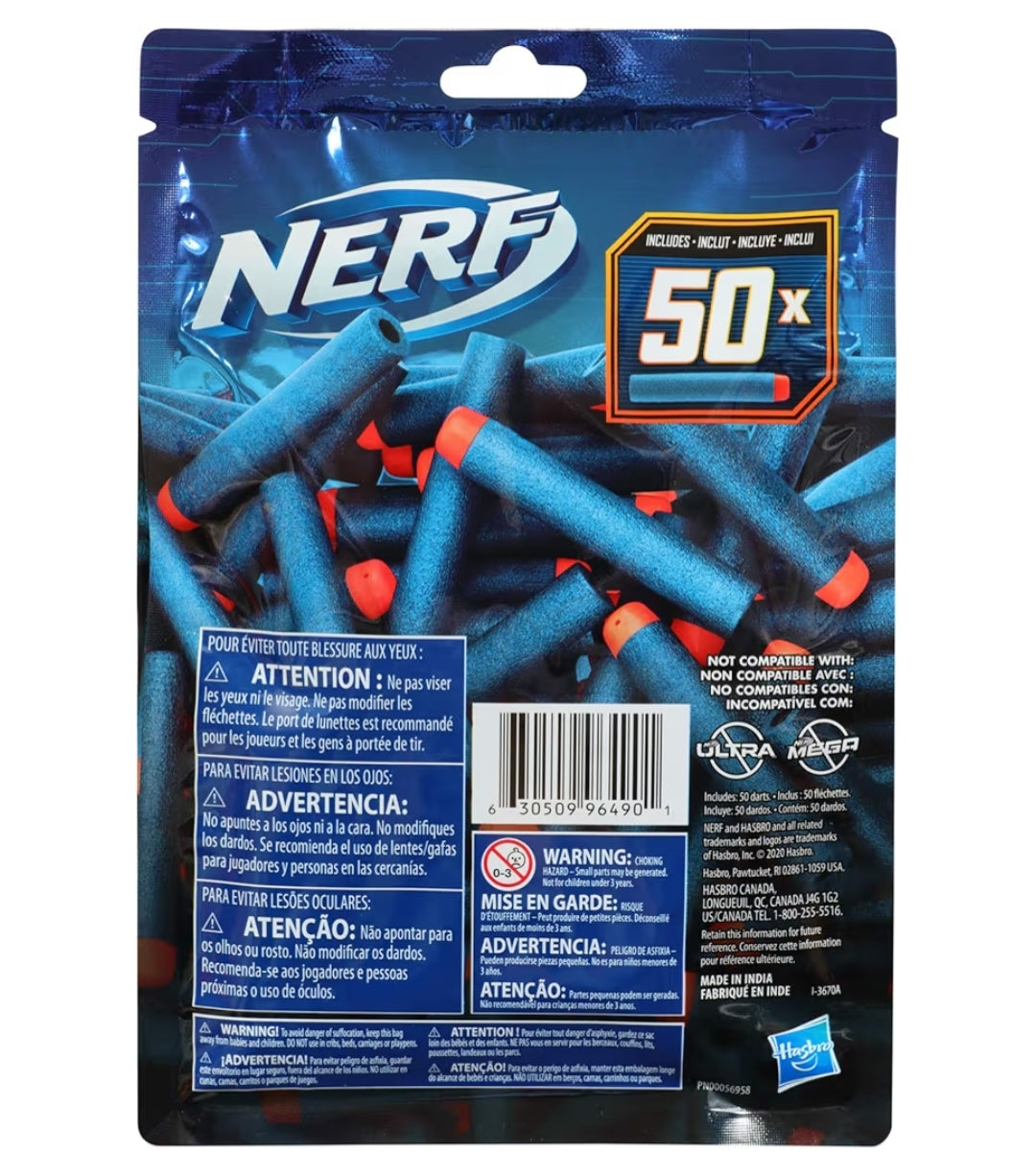 Nerf Elite 2.0 50-Dart Refill Pack, 50 Foam Darts Compatible with All Official Blasters That Use Elite Darts (Pack of 2)