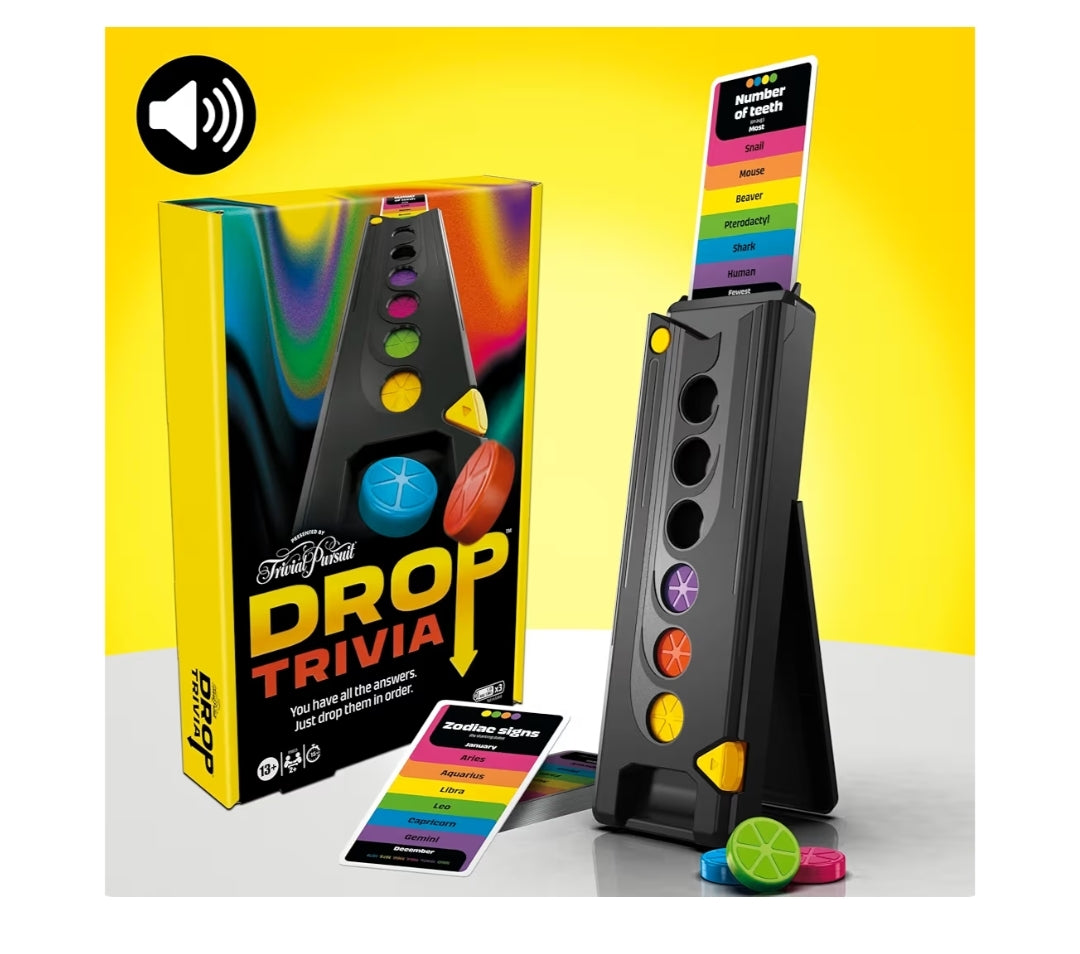 Hasbro Gaming Drop Trivia Game - Electronic Party Game with Voice and Sounds - 2 or More Players