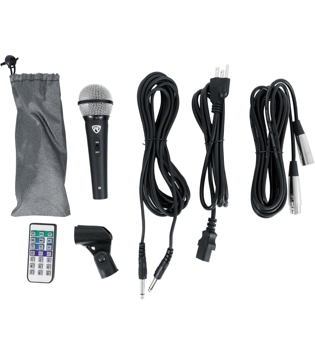 Rockville RPG122K 12" 600W Portable PA System, 3 Channel Mixer Bluetooth, Includes Mic, Stands, Cables BUNDLE