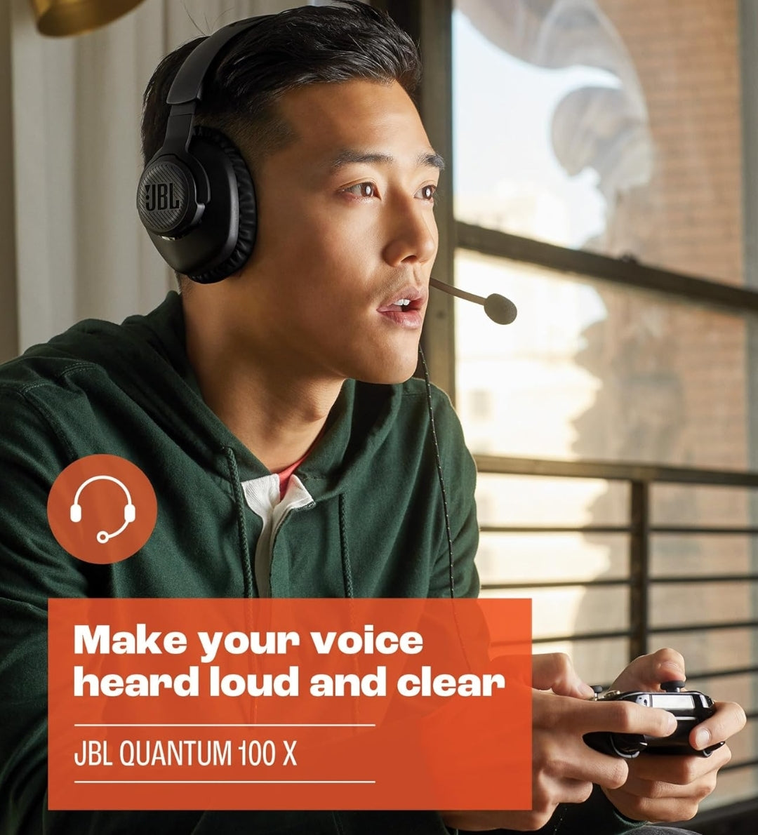 JBL Quantum 100X - Wired Over-Ear Gaming Headset with a Detachable mic - (Black)