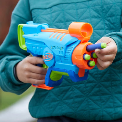 NERF Elite Junior Explorer Easy-Play Toy Foam Blaster w/ 8 Darts - Kids Outdoor Games