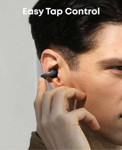 Soundcore AeroClip by Anker, Open-Ear Earbuds, Clip-On Headphones, Adaptive Comfort, Clear Calls with 4 Mics and AI, Stable Fit, 12mm Drivers for Powerful Bass, Hi-Res, Open-Ring Design