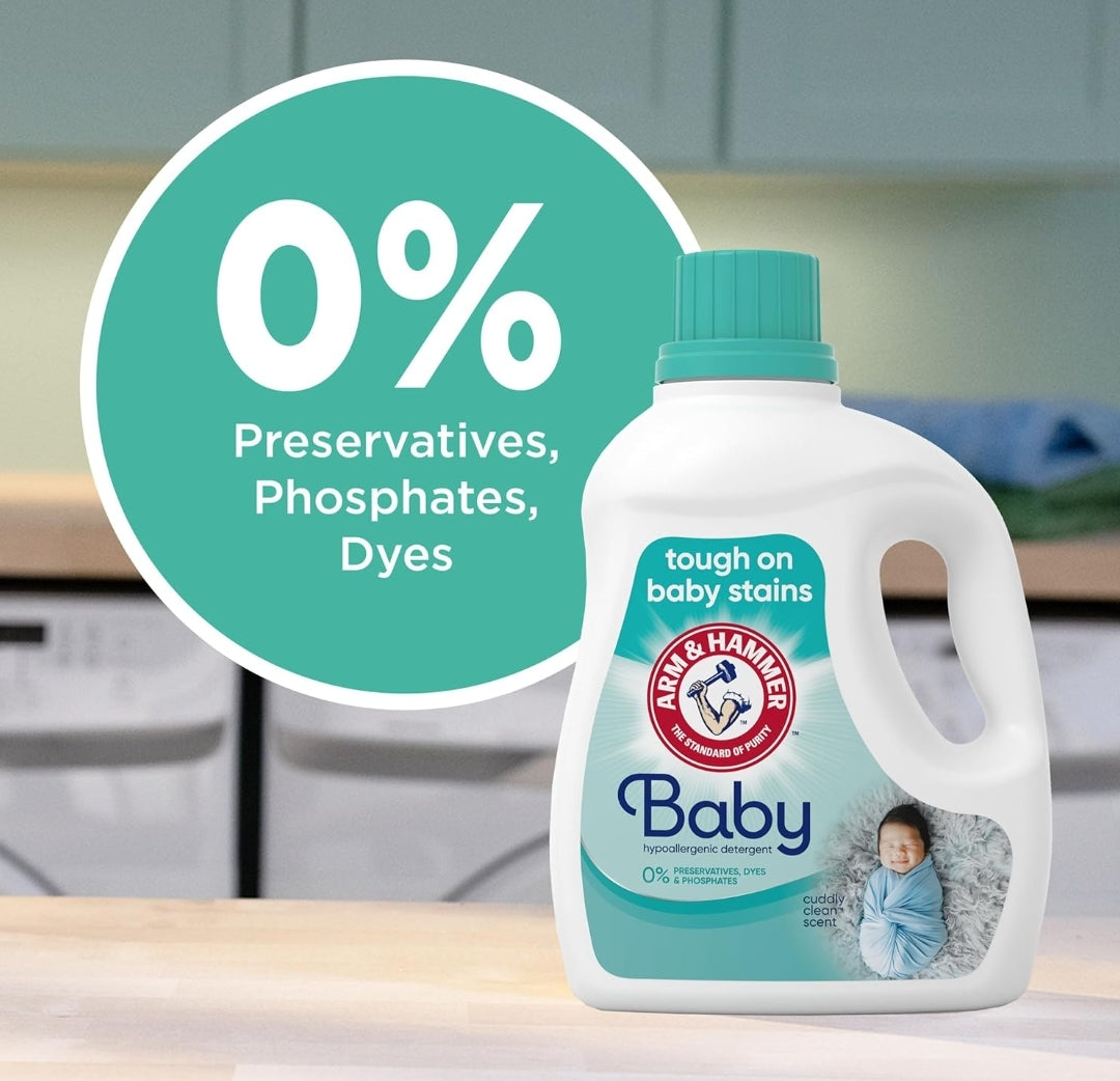 ARM & HAMMER Baby, 77 Loads Hypoallergenic Liquid Laundry Detergent (100.5 fl oz)