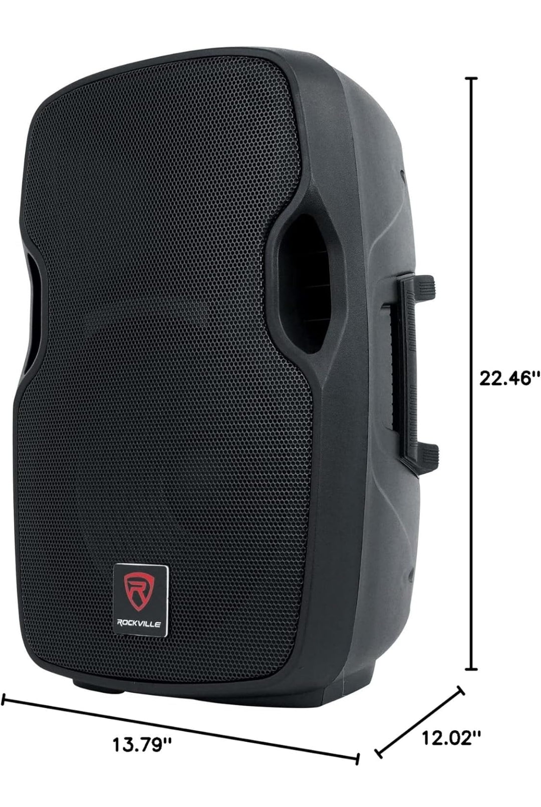 (2) Rockville BPA12 12"Powered Active DJ PA Speaker with Bluetooth, USB, SD, FM Radio, LCD, Stand Mountable, for Events and Performances