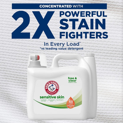 ARM & HAMMER Sensitive Skin Free Clear, 140 Loads Liquid Laundry Detergent (140 Fl oz)