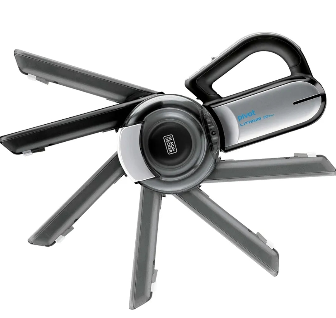 BLACK+DECKER stofsuier Pivot VAC Handstofsuier Koordloos, Motorstofsuier Draagbaar Koordloos met Spleethulpmiddel en Pivot Spuitstuk (BDH2000PL)