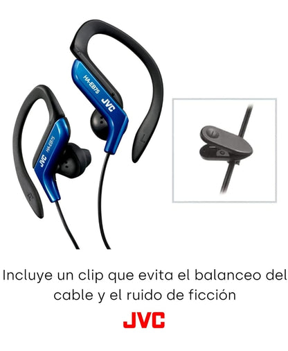 JVC, HA-EB75-AN-U Verstelbare Sportknipoorfone (Blou)