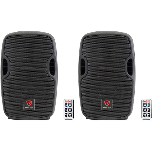 Rockville (2) BPA8 8" Professionele Aktiewe 300w DJ PA Luidsprekers+Bluetooth