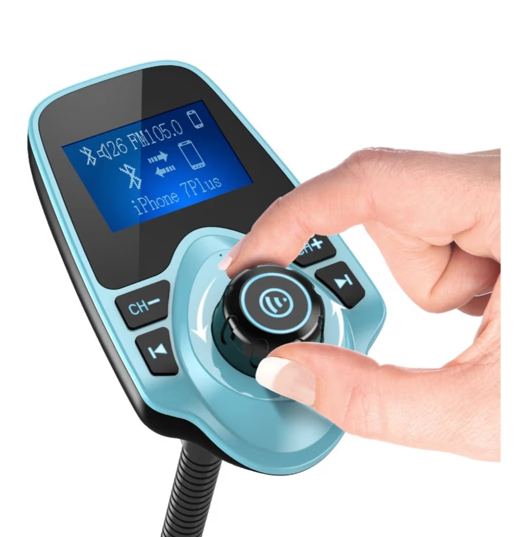 Bluetooth Motorvoertuig FM-sender Klankadapter Ontvanger Draadlose Handvrye Motorstel Met 1.44 Duim-skerm (F-Groen)