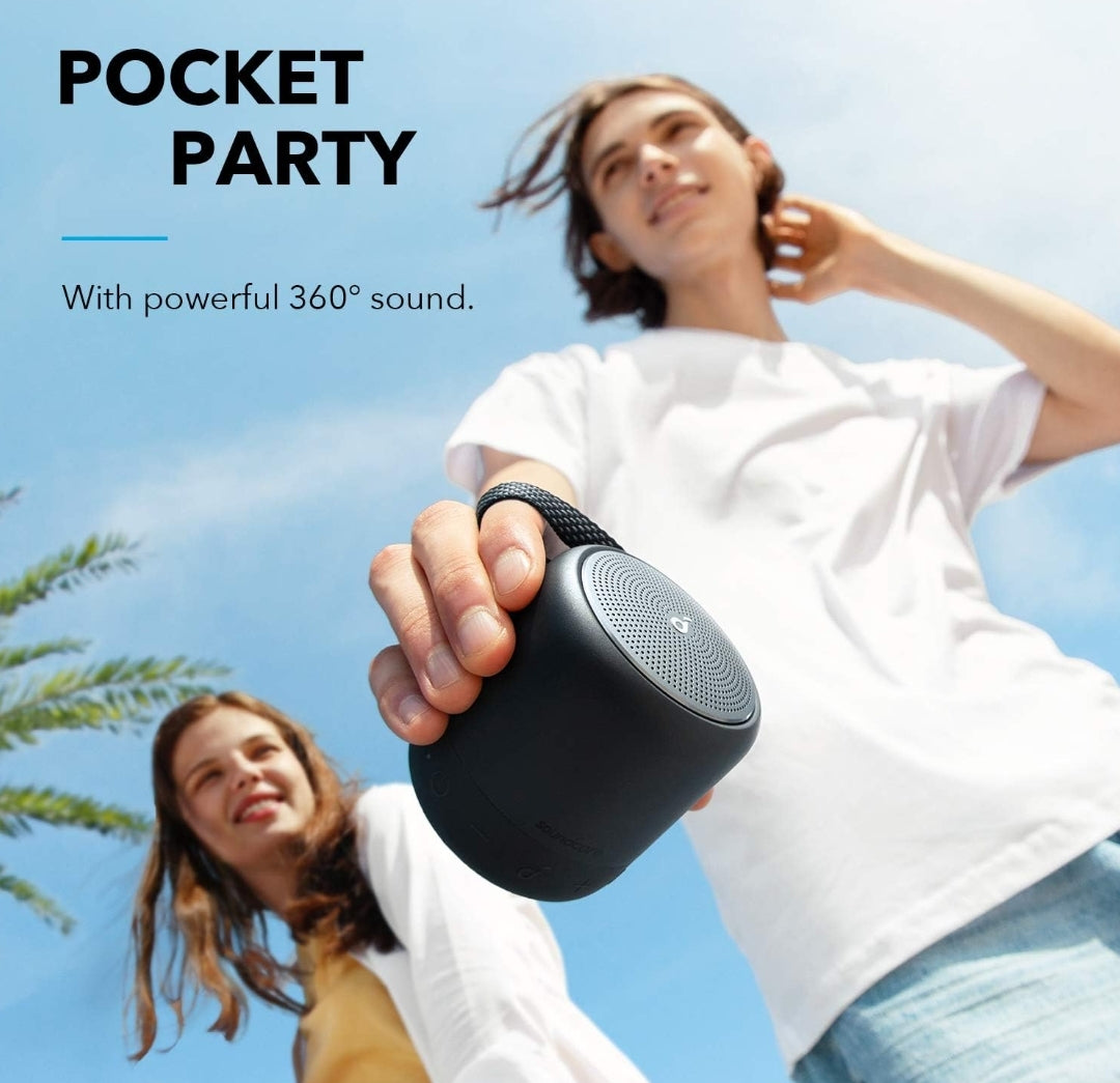 Soundcore Anker Mini 3 Bluetooth Speaker, Waterproof IPX7, BassUp and PartyCast Technology, USB-C, Customizable EQ for Home and Portable Use