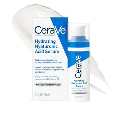 Cerave Hialuroonsuur Serum vir Gesig met Vitamien B5 en Seramiede, Hydrerende Gesig Serum vir Droë Vel, Geurloos (29 ml)