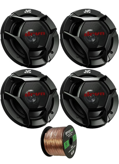 JVC DR Reeks 6.5" 300W Maksimum Krag Karoudio 2-rigting Koaksiale Bondel met 50 Vt 16 Gauge Oudioluidsprekerbedrading - 2 PARE
