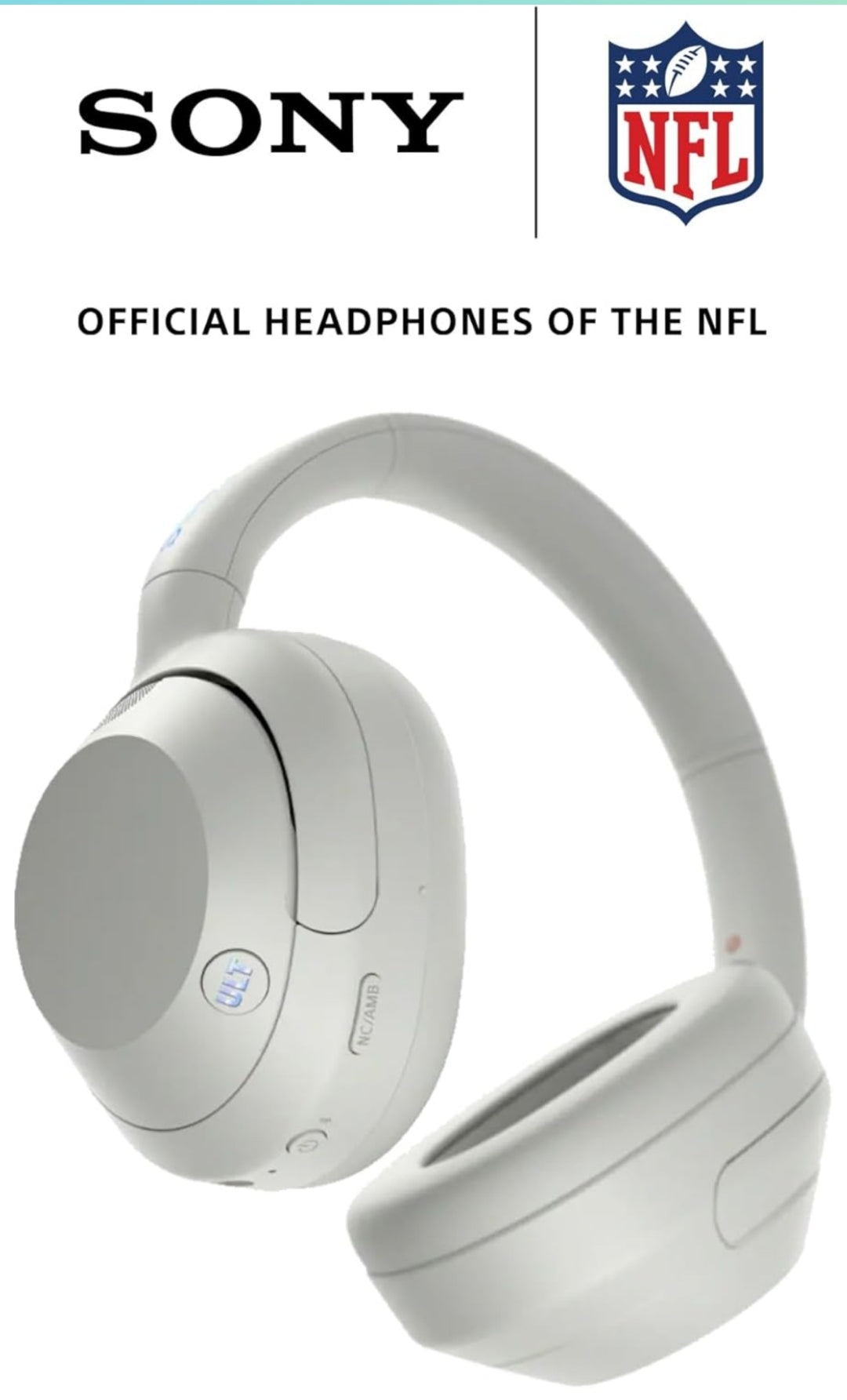 Sony ULT WEAR Oor-die-oor Geraasdempende Bluetooth-koptelefoon met ingeboude Alexa, Gemaklike Ontwerp, 30-uur Batterylewe (Gebroke Wit)