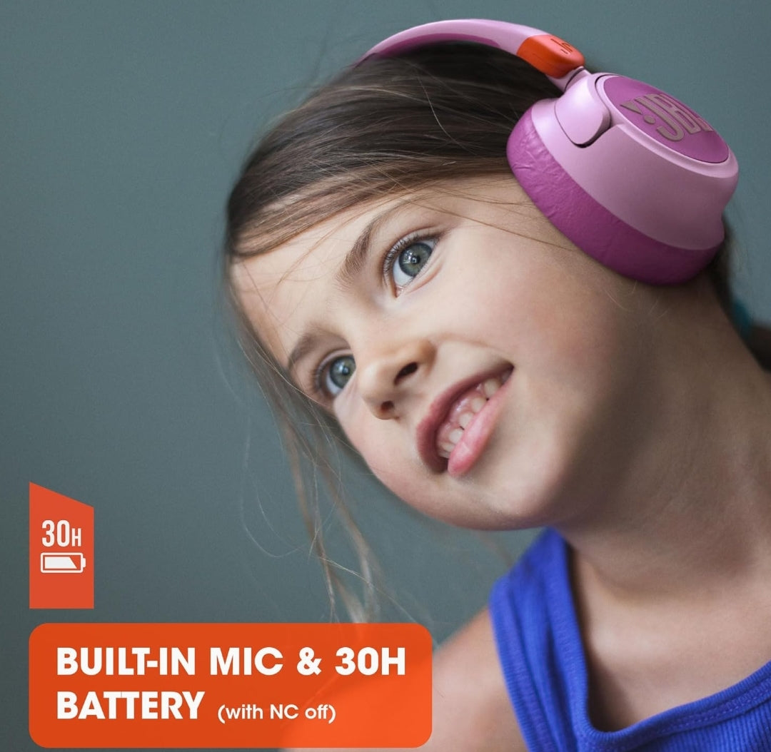 JBL JR 460NC - Wireless Over-Ear Noise Cancelling Kids Headphones - White