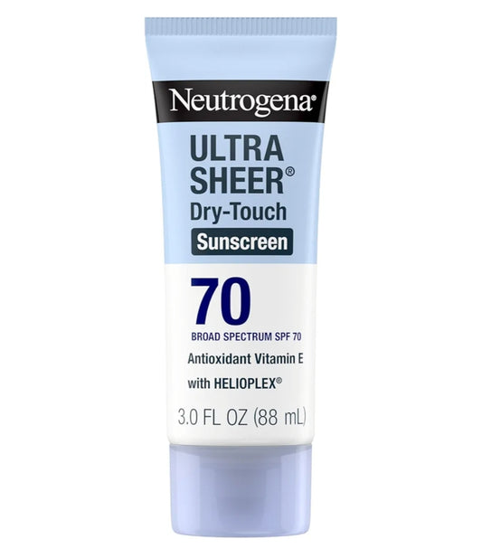 Neutrogena Ultra Sheer Dry-Touch Sonblokmelk SPF 70 Waterbestand Olievry Mat Afwerking (Reisgrootte 3 Fl Oz)