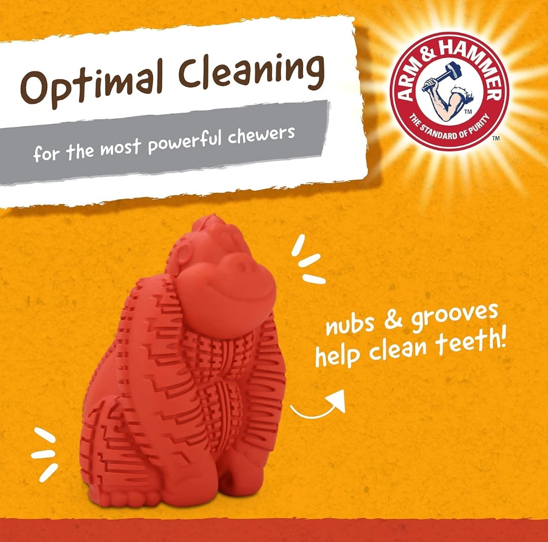 Arm & Hammer for Pets Super Treadz Mini Gorilla Dental Chew Toy for Dogs Dog Dental Chew Toys Reduce Plaque & Tartar Buildup Without Brushing for Dogs up to 25 Lbs (Pack of 24)