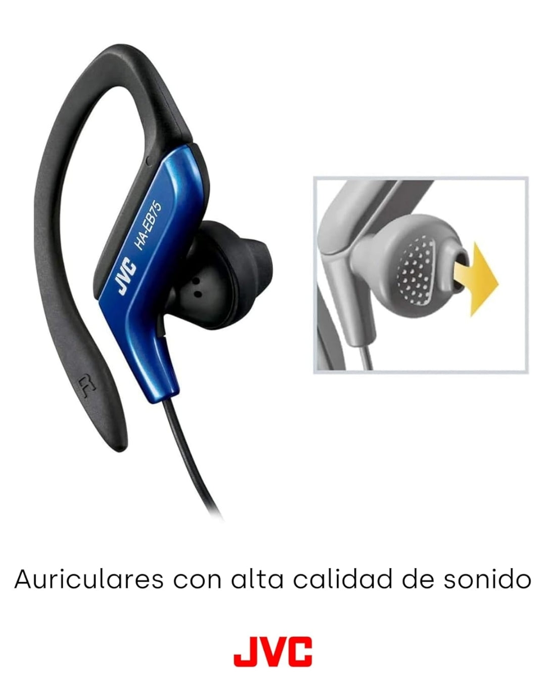 JVC, HA-EB75-AN-U Verstelbare Sportknipoorfone (Blou)