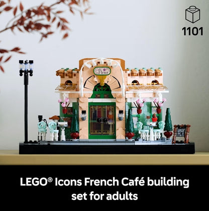 LEGO Icons Franse Kafee Parys Boustel - Selfdoenstel vir Volwassenes - Versamelbare Slaapkamer- en Huisdekoruitstalling
