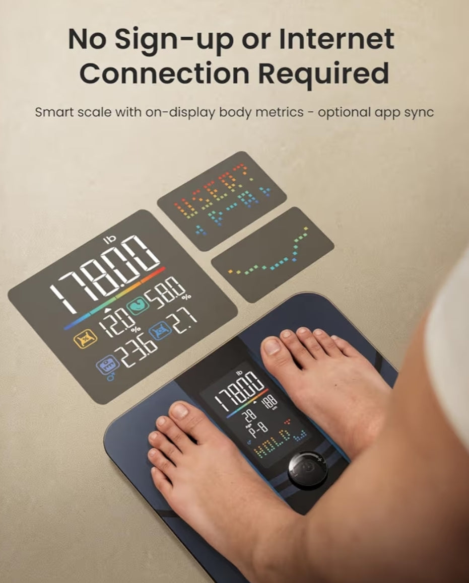Smart Scale for Body Weight, Body Fat Scale for BMI and Digital Food Scale w/ Nutritional Calculator, Smart Food Kitchen Scale