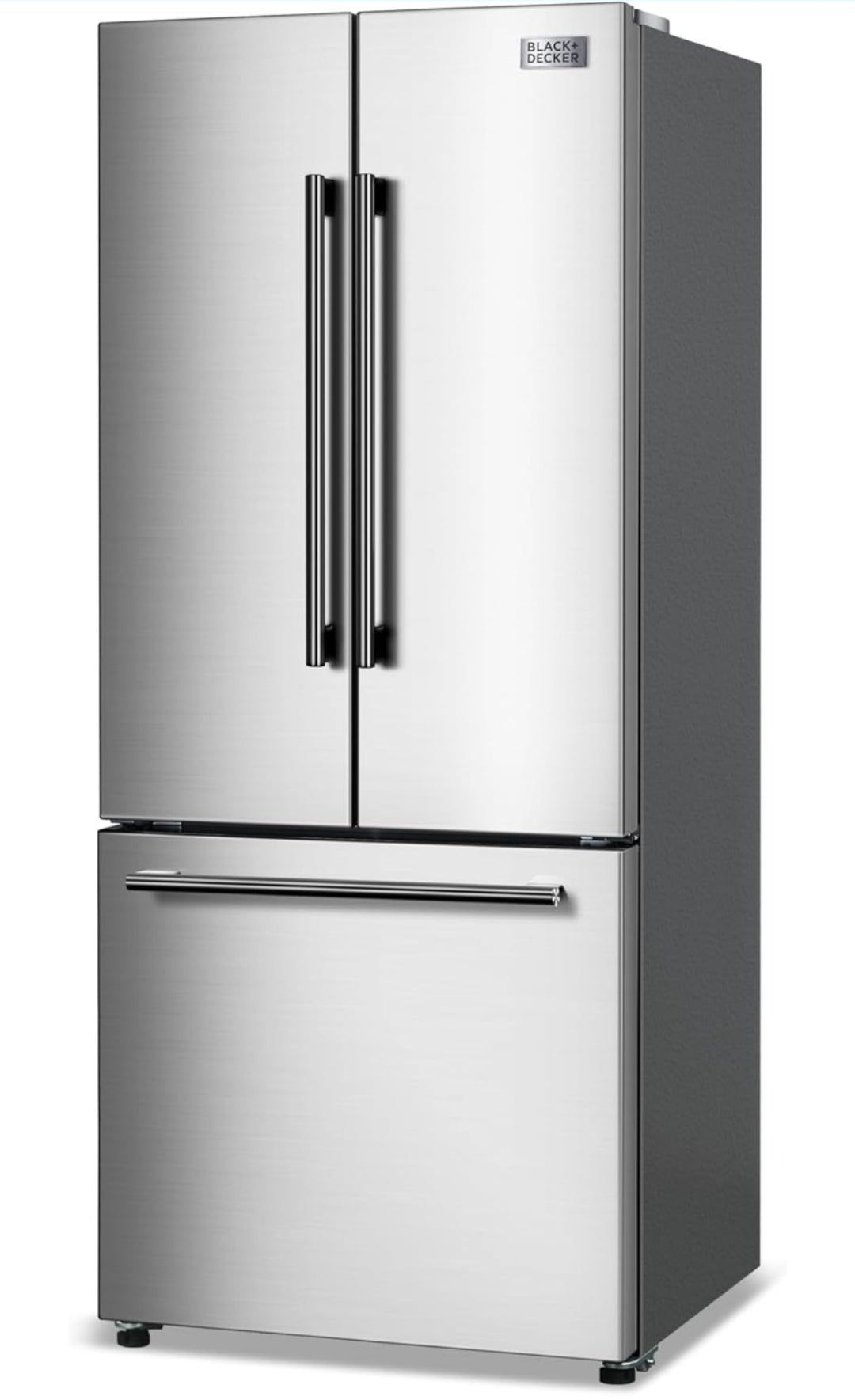 BLACK+DECKER 16 Kub. Vt. Franse Deur Yskas met Ingeboude Ysmaker, Volgrootte Yskas met Ondergemonteerde Vrieslaai, Rypvry, ENERGY STAR-gesertifiseer, BRF1600GIMS, Vlekvrye Voorkoms