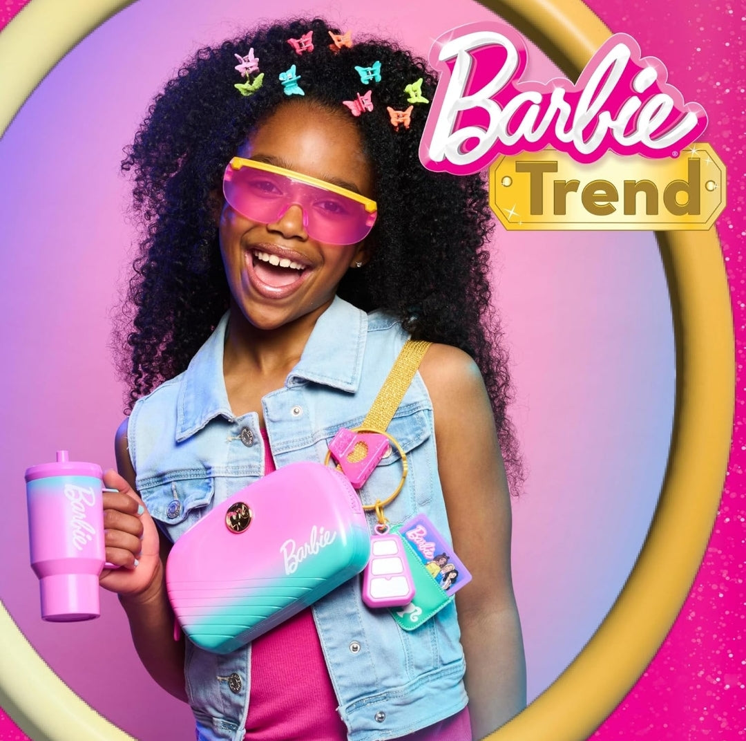 Barbie Trend Fashion Bag Set, 8-Pieces, Ombre Purse and Cup, Dress Up and Pretend Play, Kids Toys for Ages 3 Up by Just Play
