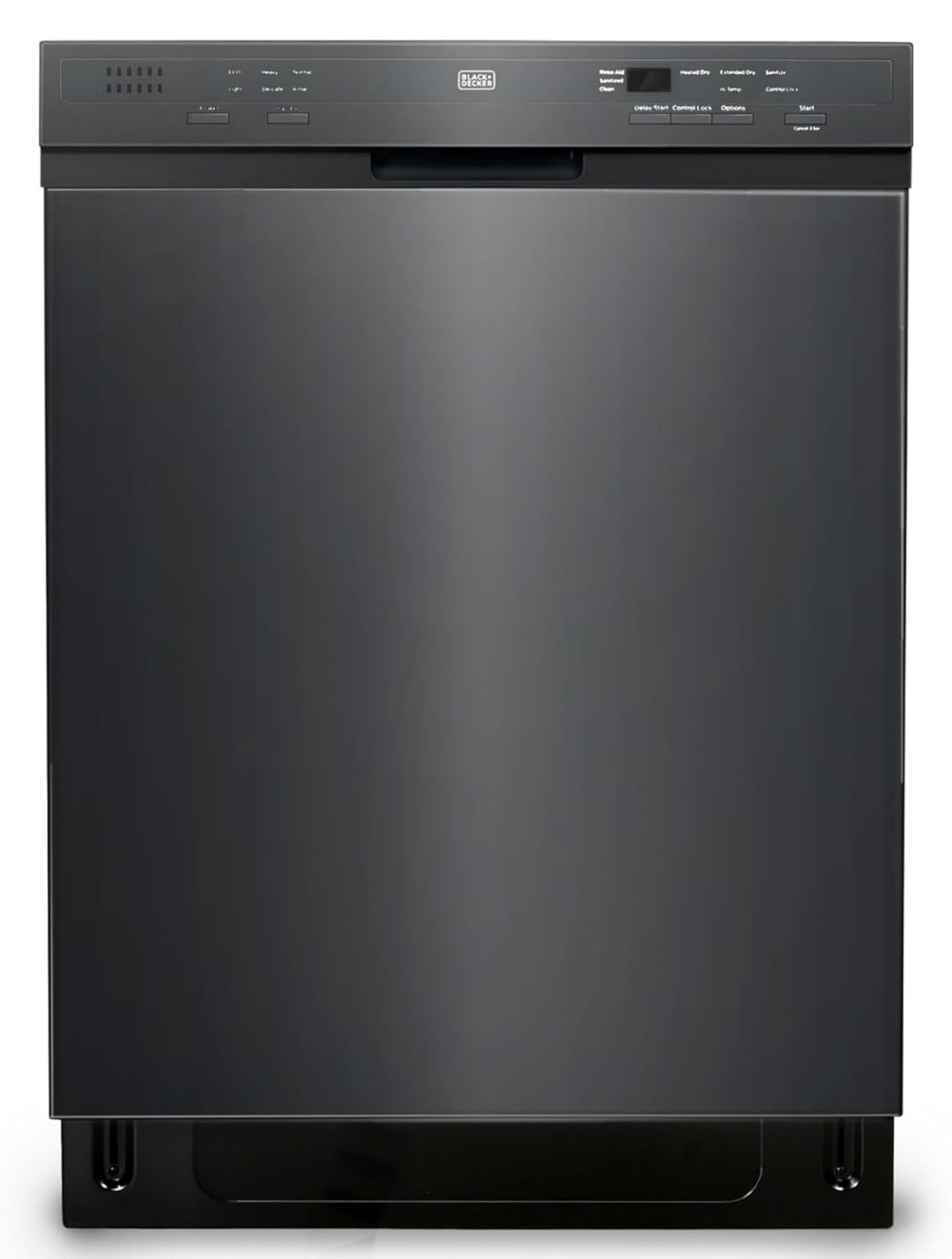 BLACK+DECKER 24" Ingeboude Skottelgoedwasser, 12-Plek Instelling Kapasiteit met Vlekvrye Staal Bad, Skottelgoedwasser met 6 Wasprogramme, Lae Geraas, ENERGY STAR Gesertifiseer, BDW200MB, Swart