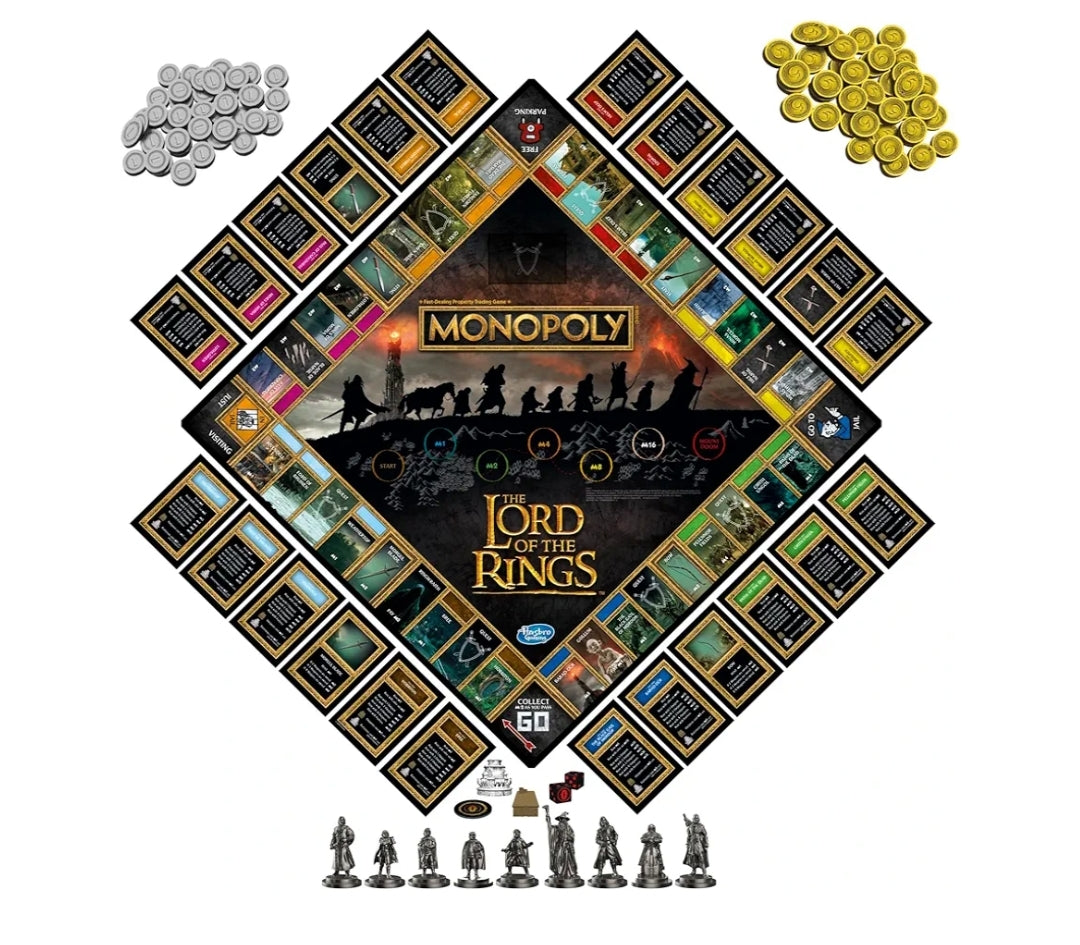 Hasbro Gaming Monopoly: The Lord of The Rings Edition Board Game Inspired by The Movie Trilogy - Play as a Member of The Fellowship