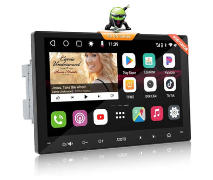 Ultra Nuwe 9" QLED Dubbel Din Android Motorstereo, 8-Kern 4G LTE/WiFi, Draadlose CarPlay&Android Auto, Dubbele Bluetooth met aptX HD, GPS-nasporing & KI-klets