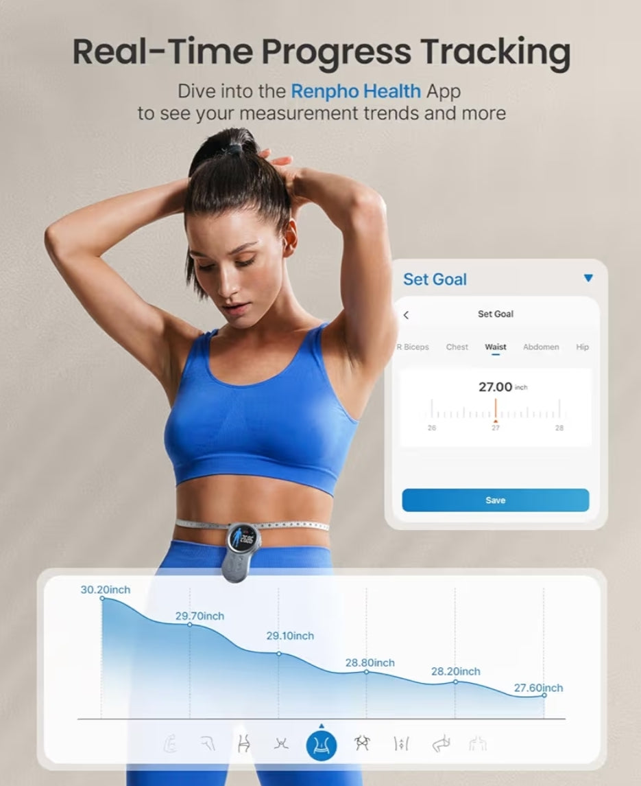 Bundle Smart Tape Measure with Large Display + Digital Smart Food Scale with Nutritional Calculator