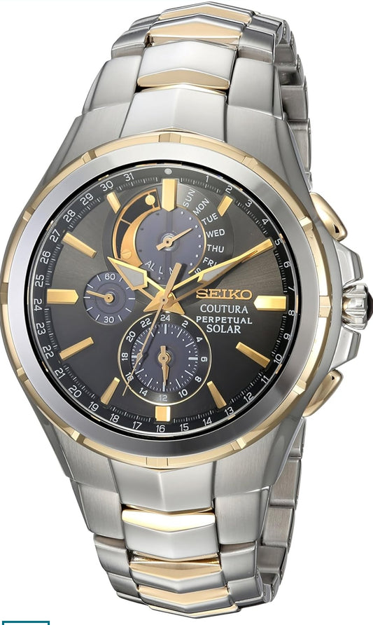 Seiko Horlosie Coutura-versameling vir Mans Sonkrag Ewigdurende Kalender Alarm Chronograaf Horlosie