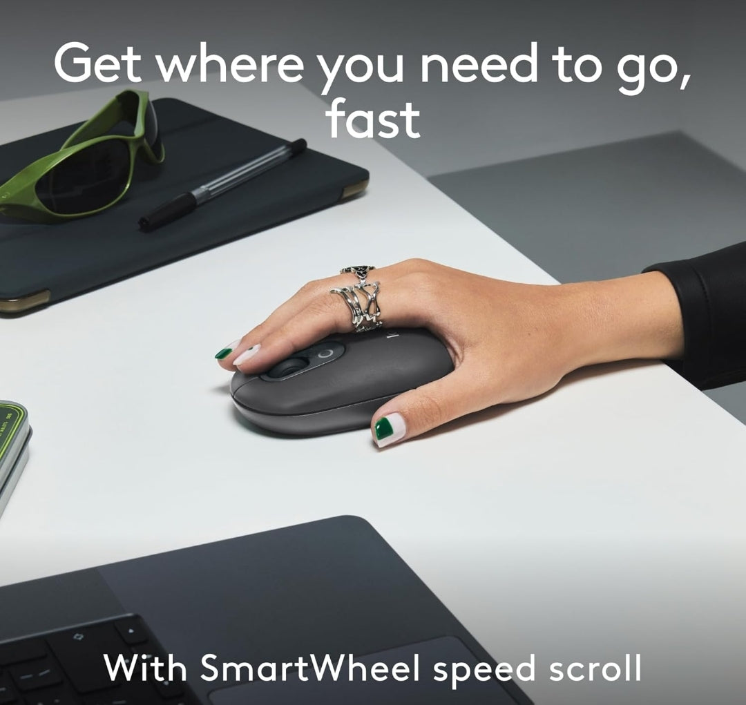 Logitech POP ICON Combo, Bluetooth-sleutelbord-en-muiscombo, gemaklike tik, programmeerbare sleutels en knoppies, stil klikke, maklike wisseling vir tot 3 toestelle – grafiet en lemmetjie