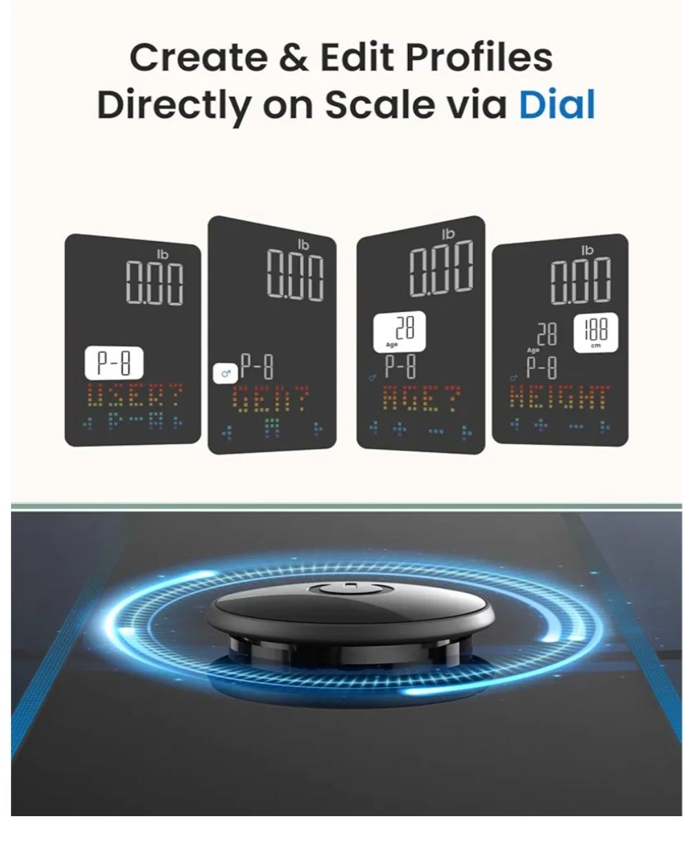 Smart Scale for Body Weight for BMI, Body Fat, Muscle Mass and Smart Body Rechargeable Tape Measure with LED Display