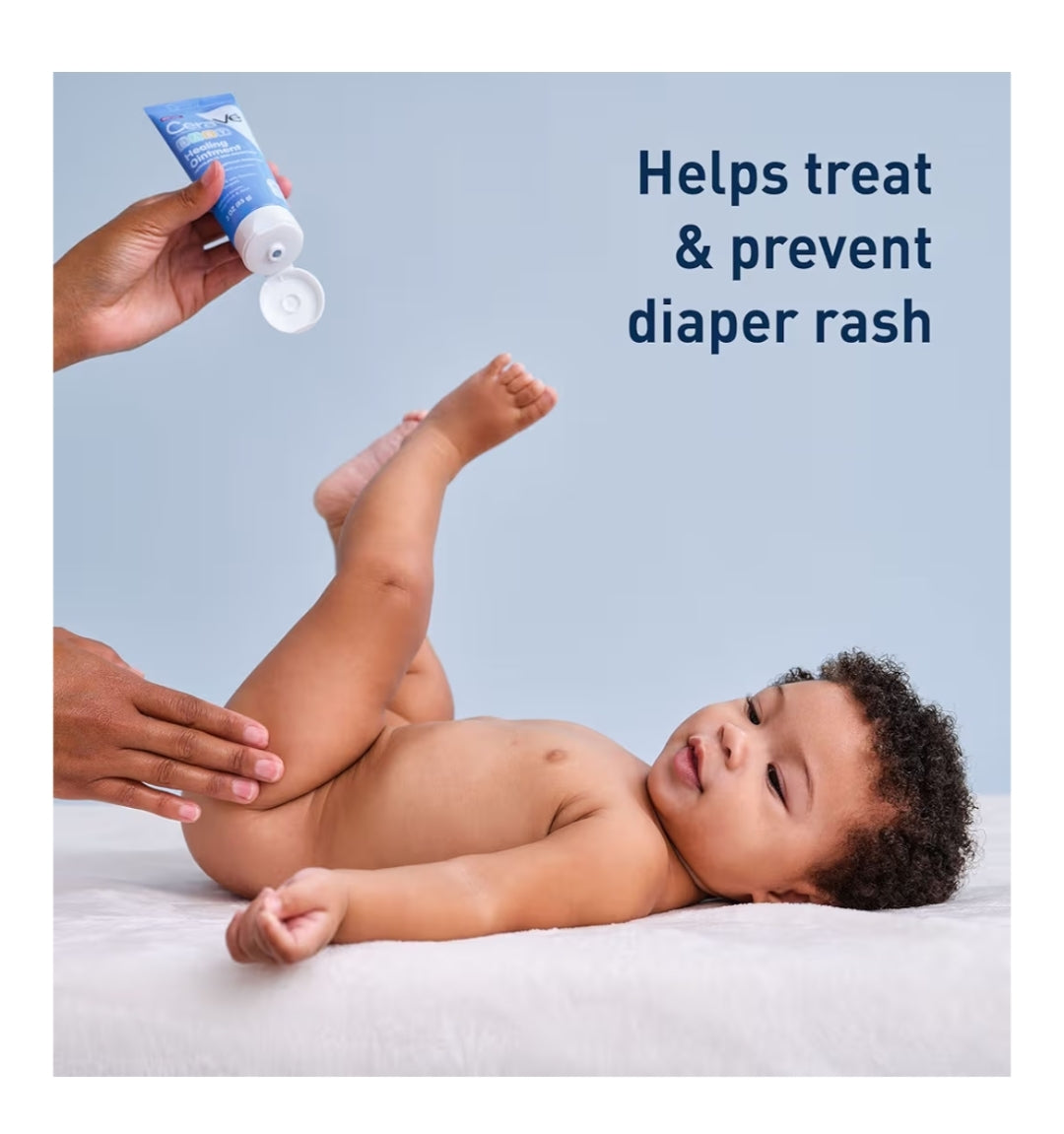 CeraVe Luieruitslagroom, Baba Genesende Salf vir Ekstra Droë Vel, Luierroom met Ceramides & Vitamien E Ftalaat- en Sulfaatvry (85g)