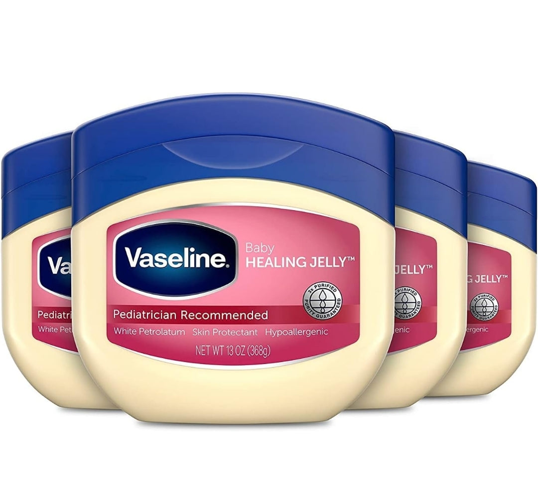 Vaseline Petroleum Jelly Baby Skincare Protective & Pure 4 Count Treats Dry Skin And Prevents Chaffed Skin From Diaper Rash Hypoallergenic And Gentle On Skin 13oz