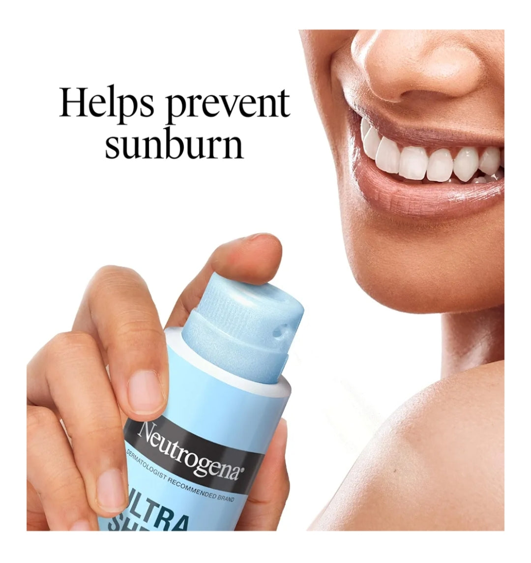 Neutrogena Ultra Sheer Body Mist Sonbrandroom Spuit SPF 70 Nie-vetterig & Waterbestand UVA/UVB, 142g - Pak van 3