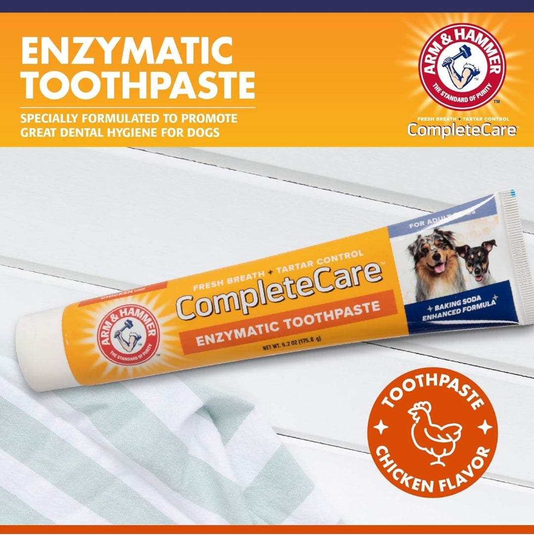 Arm & Hammer Complete Care Enzymatic Dog Toothpaste (6.2 oz) - For Puppies and Adult Dogs