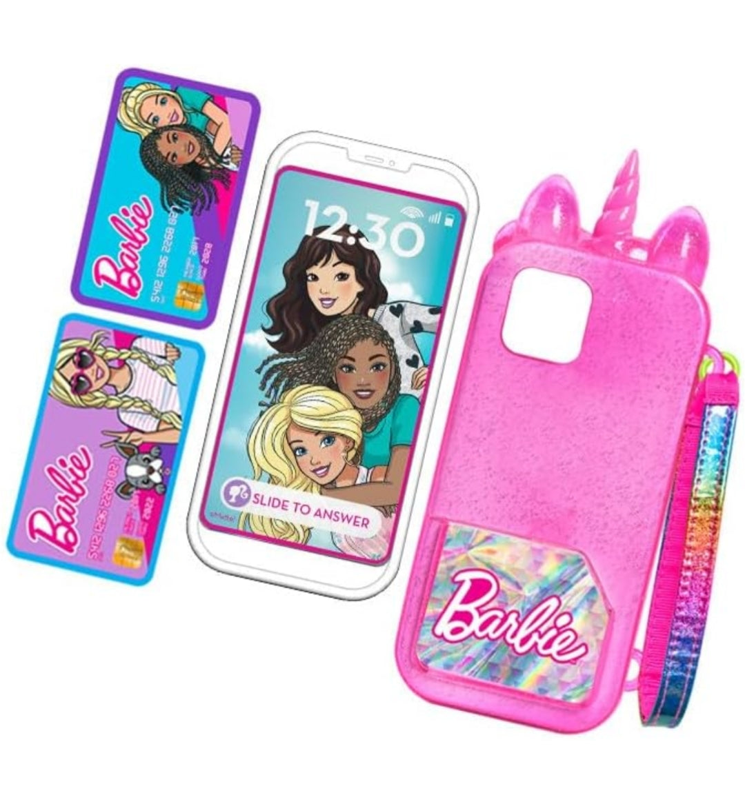 Barbie Unicorn Play Phone Set with Lights and Sounds, Unicorn Phone Case and Wristlet, Toy Cell Phone for Kids, Kids Toys for Ages 3 Up by Just Play