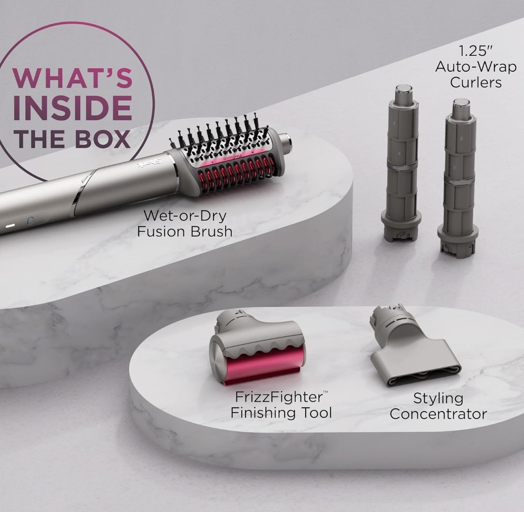 Shark FlexFusion Hair Dryer with Fusion Brush with Auto-Wrap Hair Curlers & Concentrator